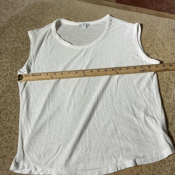 James Perse White Cotton Modal Slub Muscle Tank Top WSVH3612CU Size 1 - Picture 3 of 6